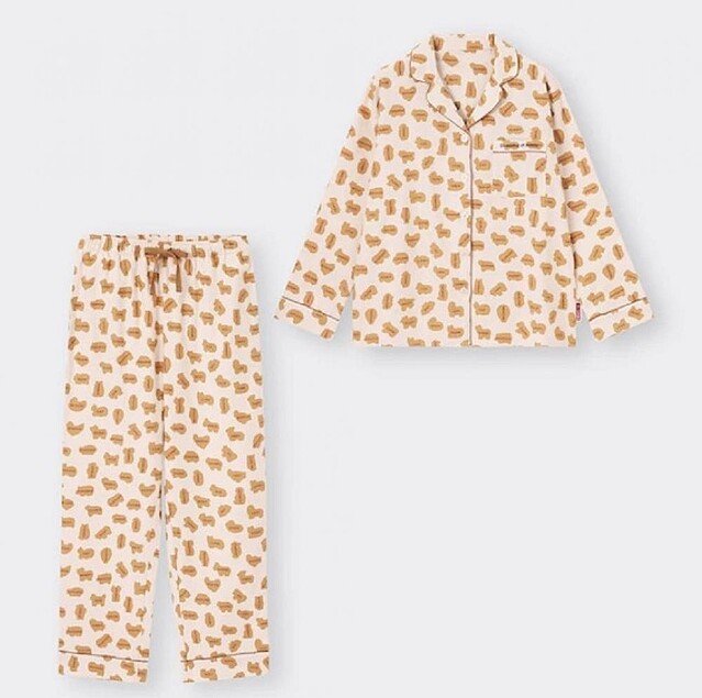 GU「たべっ子どうぶつ」のパジャマが1000円オフ！ビスケットの総柄可愛いよ〜。