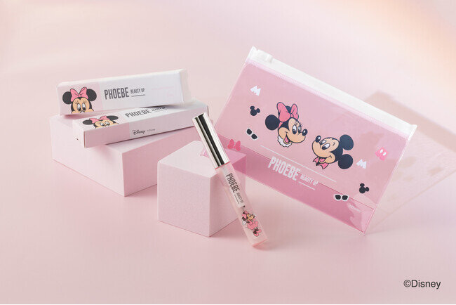 PHOEBE BEAUTY UPの人気No.1「まつ毛美容液」にミニーが描かれたディズニー限定デザインが登場！まつ毛がキュートなミニーと一緒に、あなたもぱっちり愛されまつ毛に。