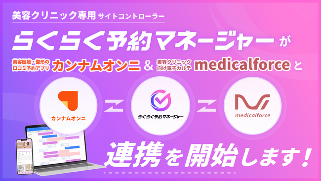 美容クリニック向けサイトコントローラー「らくらく予約マネージャー」×「medicalforce」連携開始