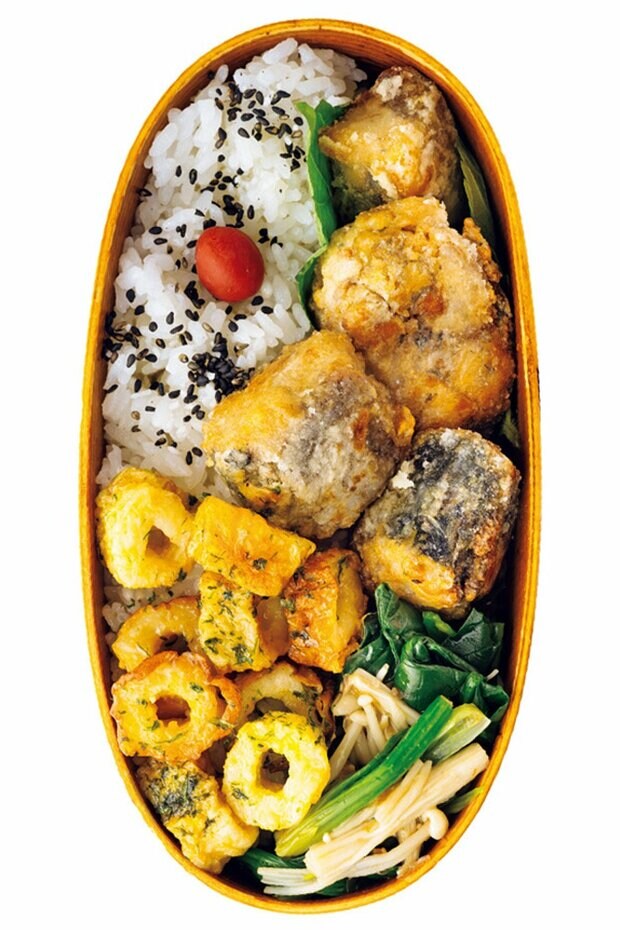 1人分330円のコストで完成「サバの焼き竜田弁当」。缶詰を使えば下処理なしで味つけ完璧！