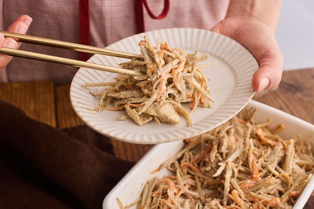 皮ごと食べられる旬の新ごぼうで。こどもも喜ぶ『ごぼうの鶏マヨサラダ』栄養満点！