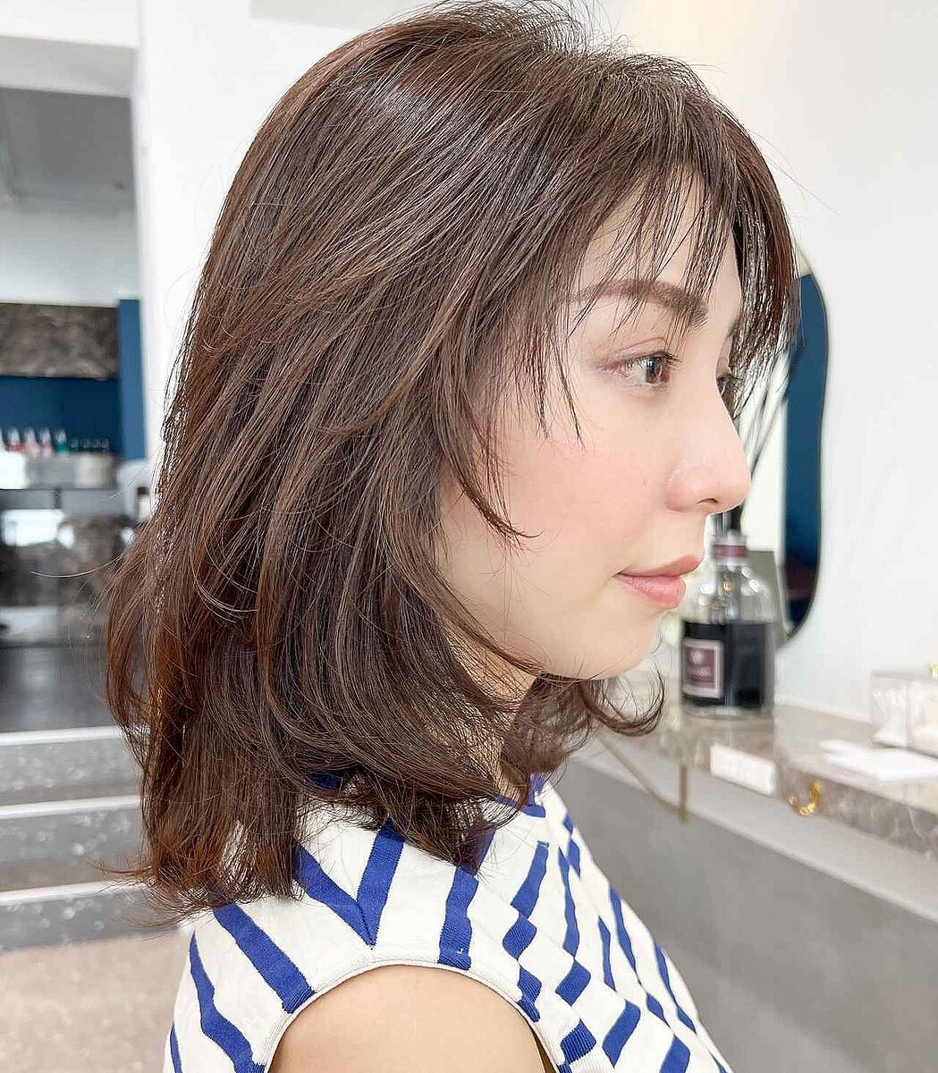 面長さんこそ似合うって!【40・50代】小顔見せも狙える♡「フェイスレイヤー」