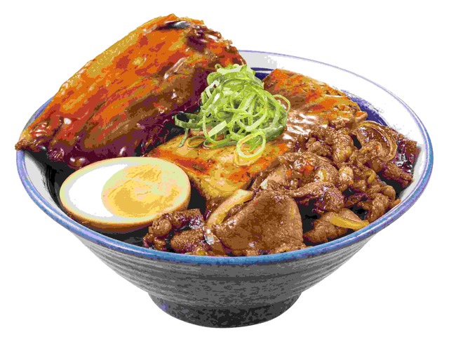 ガツンと肉盛り!肉めし岡もと「豚角煮と牛焼肉丼」
