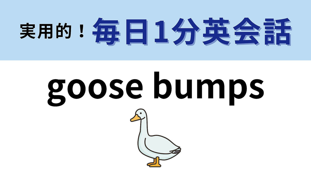 「goose bumps」の意味は?ゾクゾクすると…?【1分英会話】