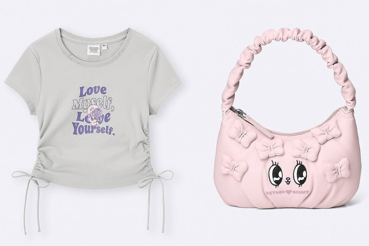 GU「エスターバニー」コラボウェア、バラ持つうさぎ刺繍のストライプシャツ&サイドギャザーTなど