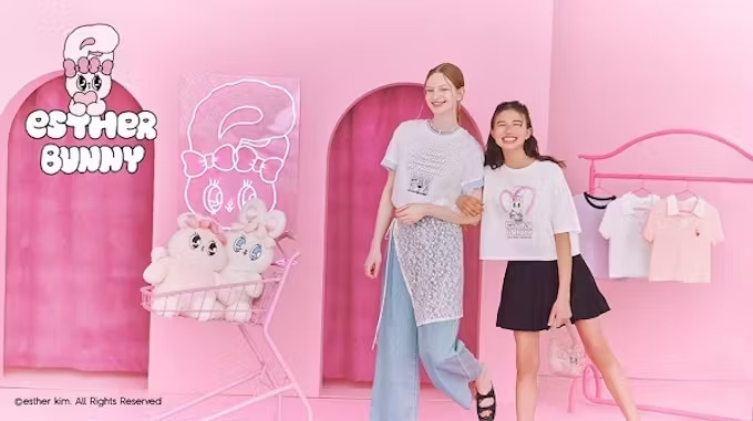 ジーユー、ポジティブなメッセージを込めたウィメンズとティーンのアイテム「エスターバニー」とのコラボコレクションを販売