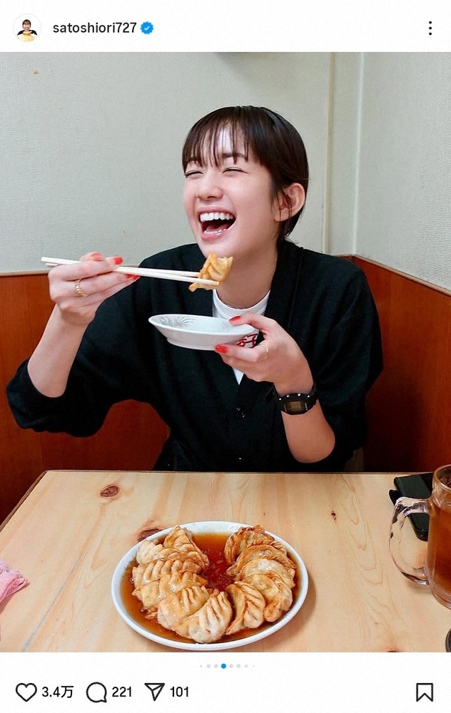 佐藤栞里「泣きそうになりました」止まらない中華愛にファン「飯テロすぎる」「食べっぷり最高」