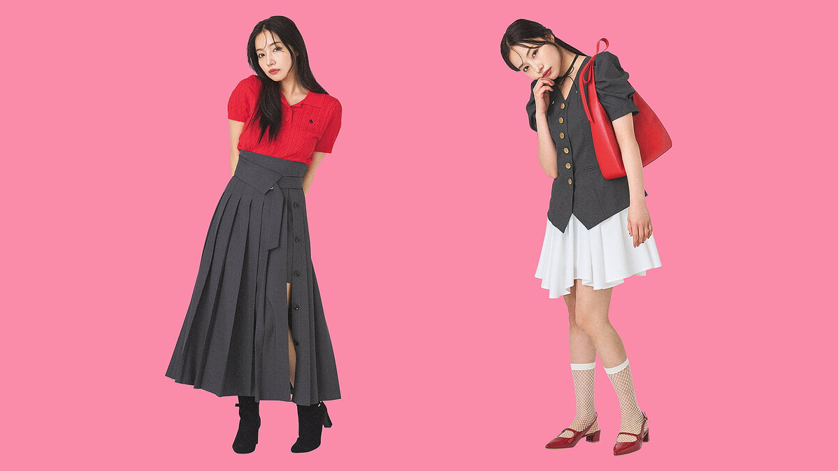 【村瀬紗英】秋トレンドは鮮烈な赤♡ 脱ブナンな「グレー×色っぽな赤」コーデとは?