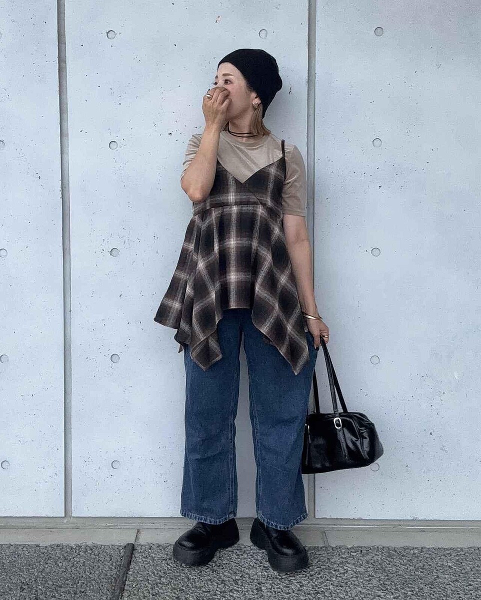 手持ち服 → 一点投入するだけ!【しまむら】コーデが垢抜ける♡「キャミ & ベスト」