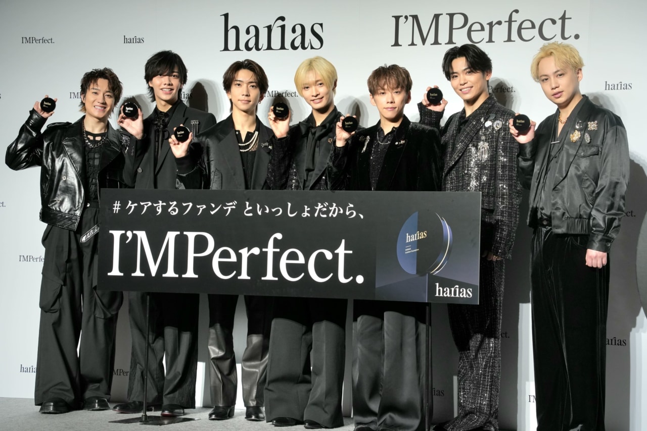IMP. メンバーのメイクのこだわりは? HARIAS新CM発表会で新TVCM撮影秘話も披露
