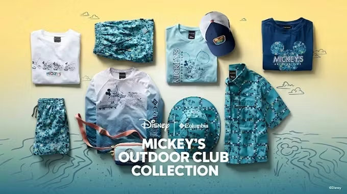 コロンビアスポーツウェアジャパン、釣りを楽しむミッキーが描かれた「MICKEY′S OUTDOOR CLUB COLLECTION」を発売